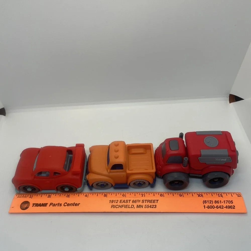 B Toys 2 Wonder Wheels One Red‎ Car and Orange Truck and One Plan Truck